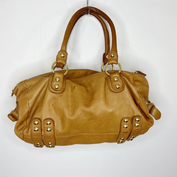 Anthropologie Linea Pelle Soft Camel Tan Leather Satchel Bag - Picture 1 of 12